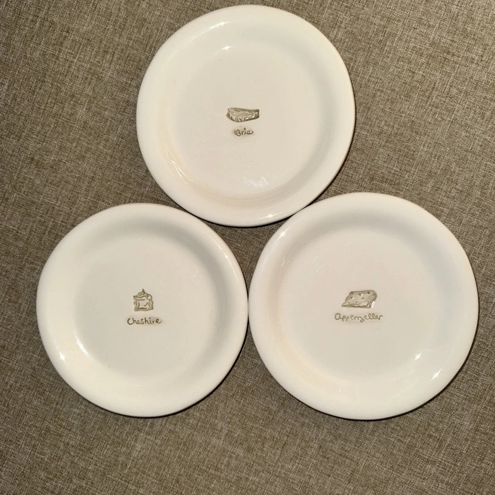 Williams Sonoma Appetizer Plates Cheese Series Dishes‎ Charcuterie Set of 3